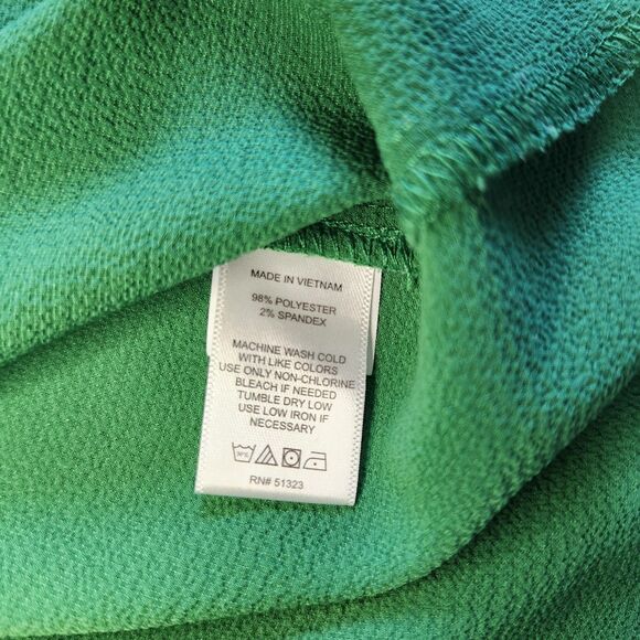 CeCe Green Ruffle Tie Neck Blouse Womens Medium Puff Sleeve Lightweight Top - Picture 8 of 8